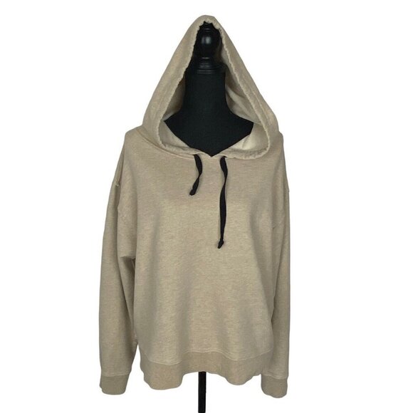 SANCTUARY Sweatshirt Hoodie Long Sleeve Pullover 100% Cotton Tan Beige M 19-8 - Picture 1 of 11